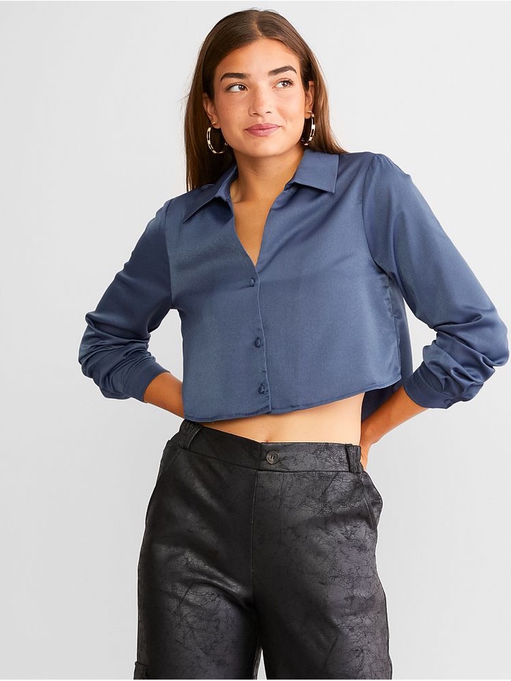 Hyfve Cropped Button-Down Shirt